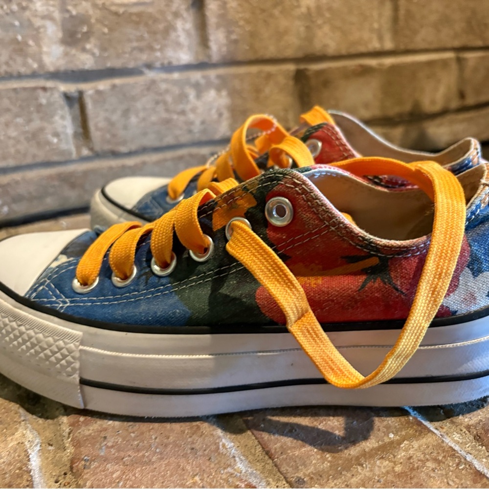 Converse Sneakers with Orange Laces